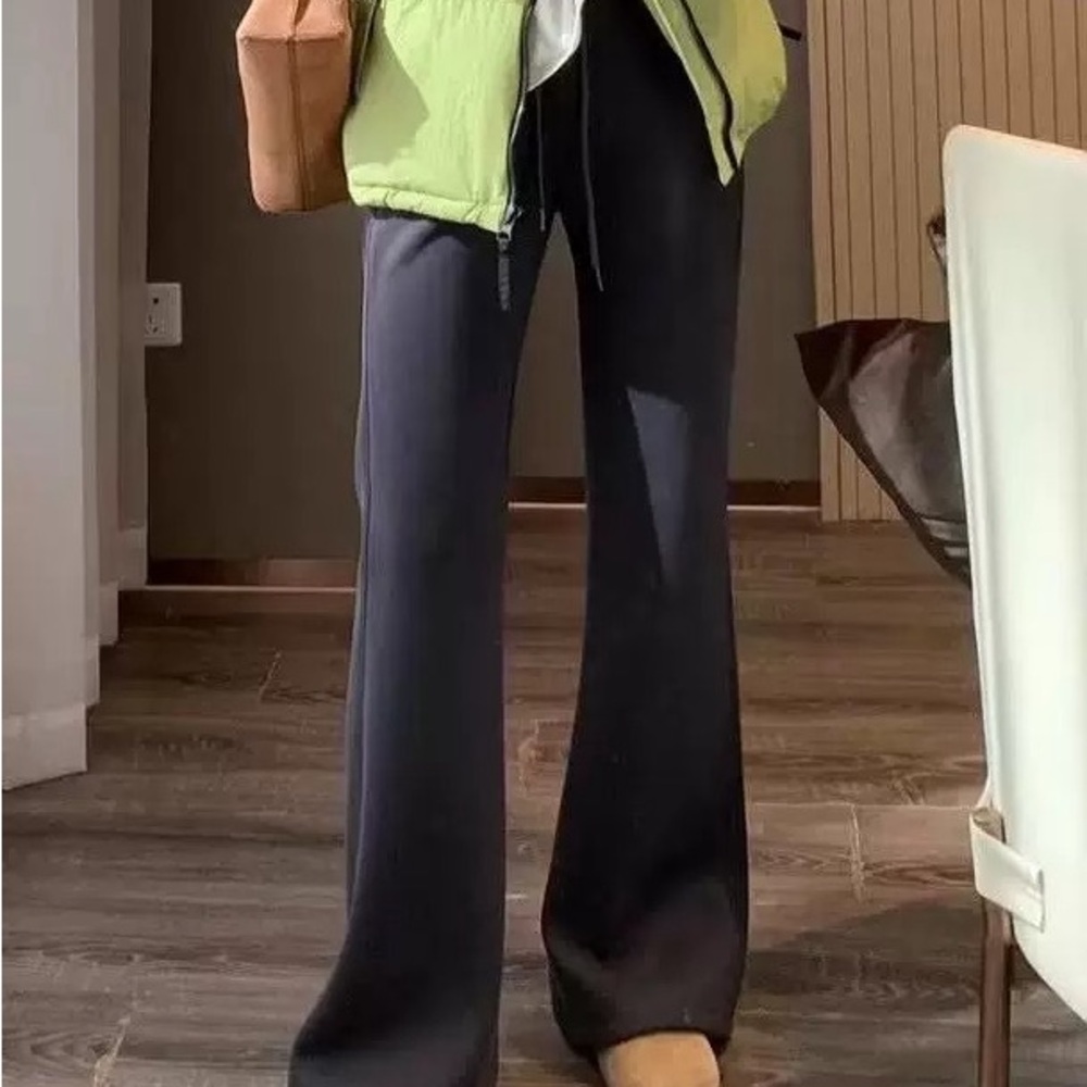 Gray and Black Flared Pants